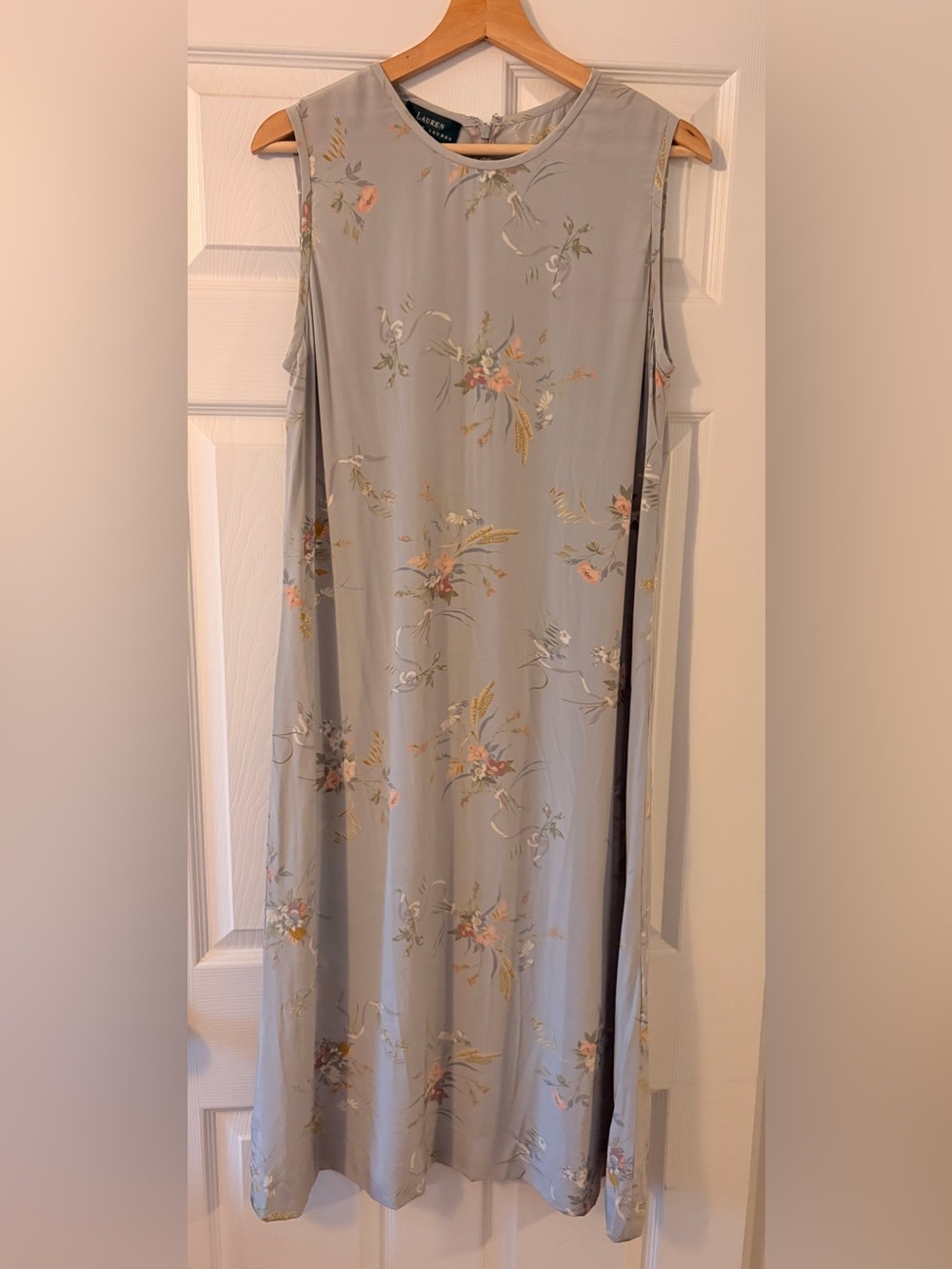 Blue silk dress